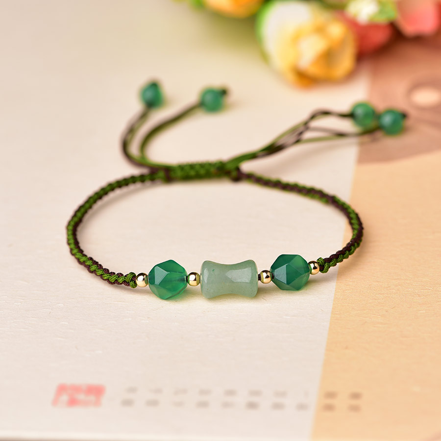 Vintage Fashion Designers - Green Natural Jade Beads Bracelets Fashion