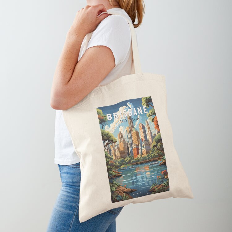 Vintage Fashion Australia - Brisbane Australia Travel Art Vintage Tote