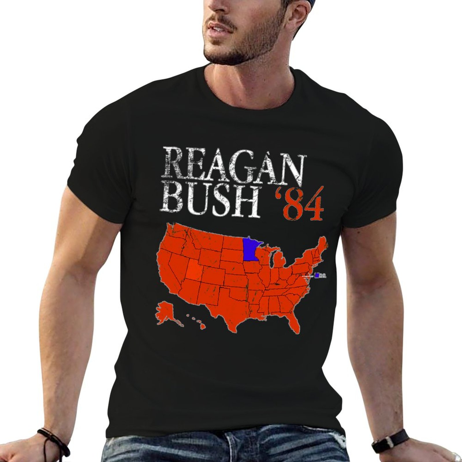 Vintage Fashion Campaigns - Vintage 1984 Presidential Election Map T