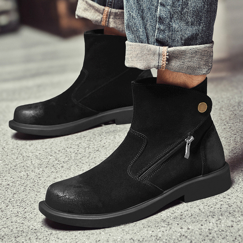Vintage Cow Suede Mens Chelsea - đánh giá và giá Vintage Fashion Style Men
