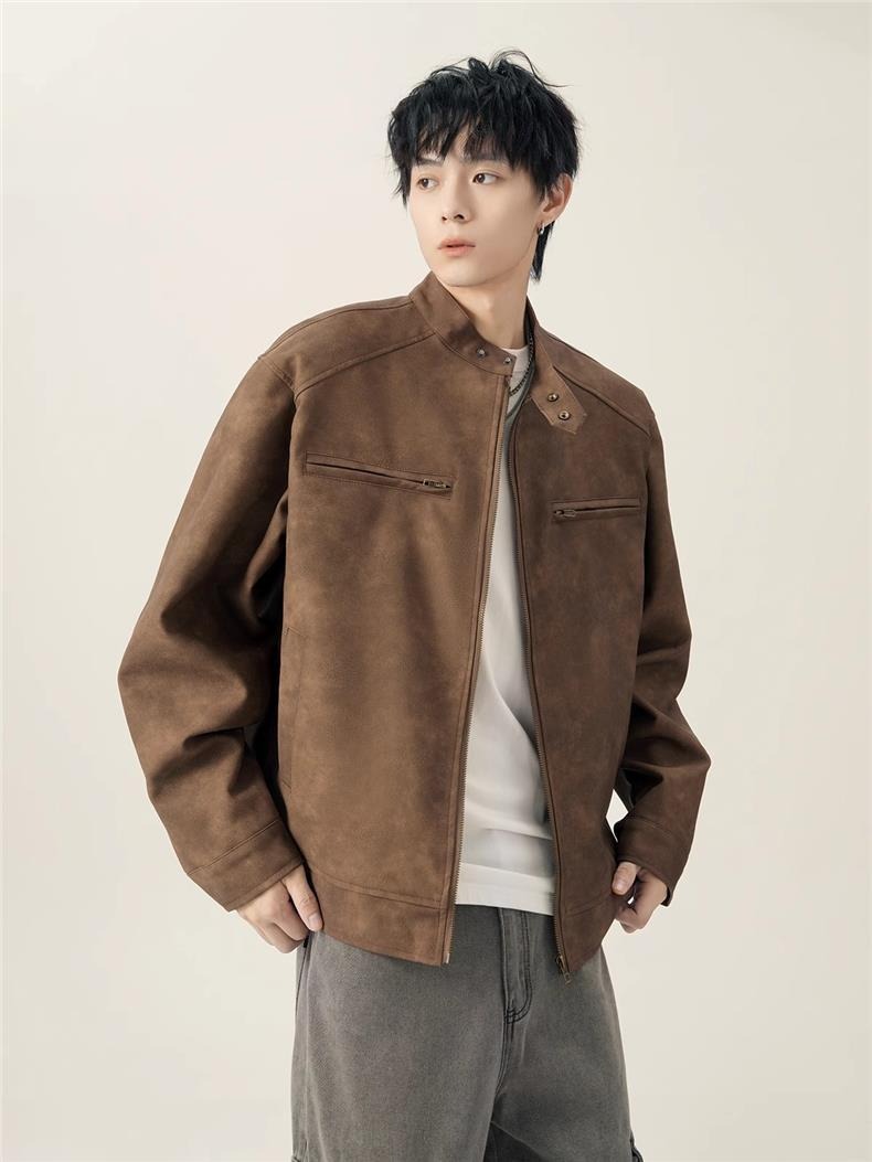 Men's American Retro Brown Lea - đánh giá và giá Varsity Jacket Wool