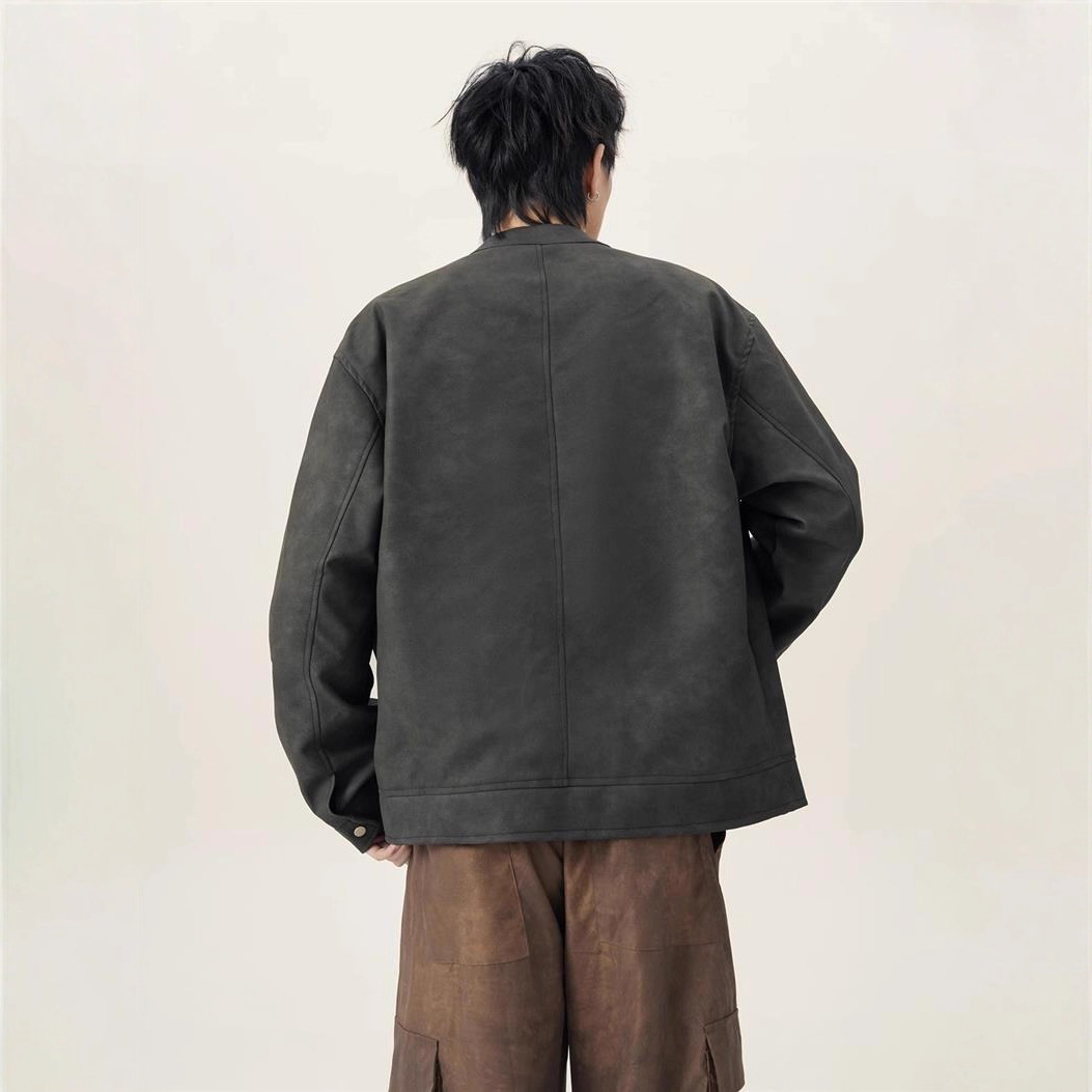 Men's American Retro Brown Lea - đánh giá và giá Varsity Jacket Wool