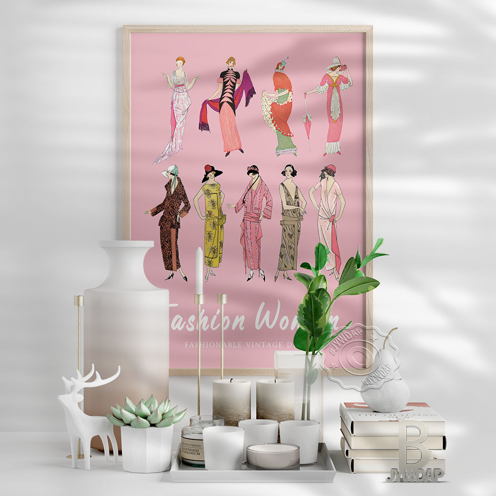 Fashion Woman Wall Hanging Art - đánh giá và giá Vintage Fashion Exhibition