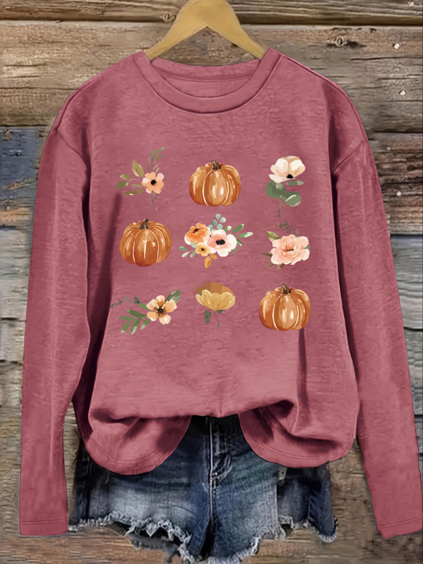 Women's Casual Long Sleeve Cre - đánh giá và giá Printed Floral Shirt
