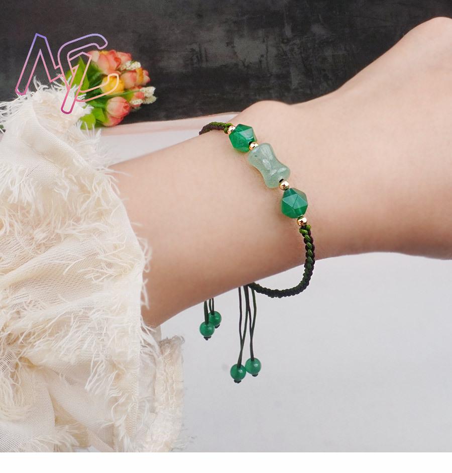 Green Natural Jade Beads Brace - đánh giá và giá Vintage Fashion Designers