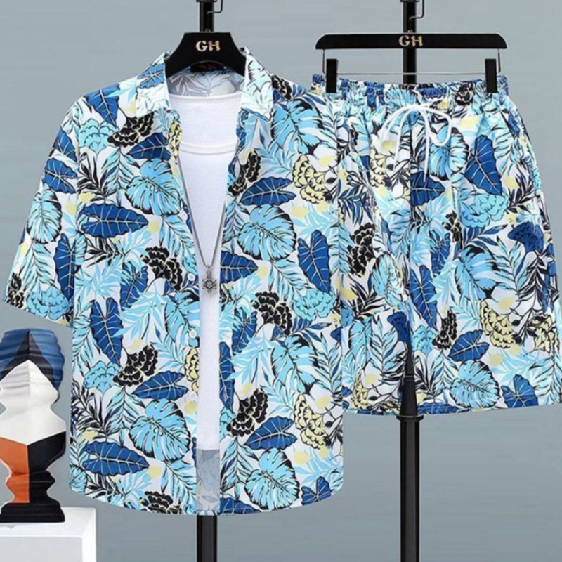 Summer Men Travel Outfit Ice S - đánh giá và giá Printed Floral Shirt