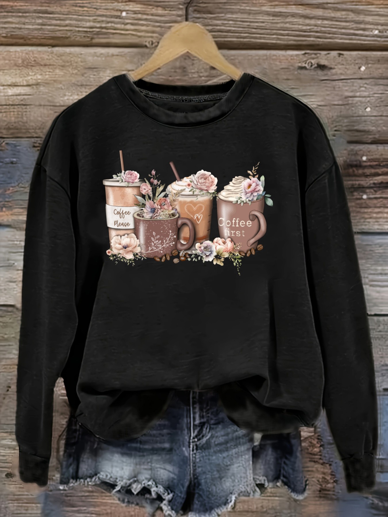 Women's Casual Long Sleeve Cre - đánh giá và giá Printed Floral Shirt