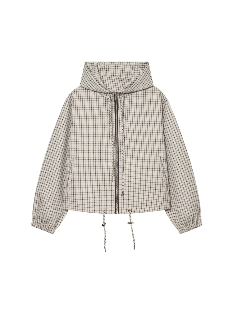MUJER Plaid Hooded Jacket Woma - đánh giá và giá Varsity Jacket Wool