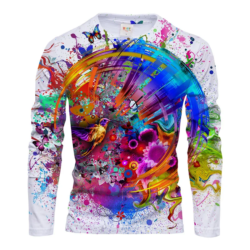 Men Polyester 3D Print Humming - đánh giá và giá Printed Floral Shirt