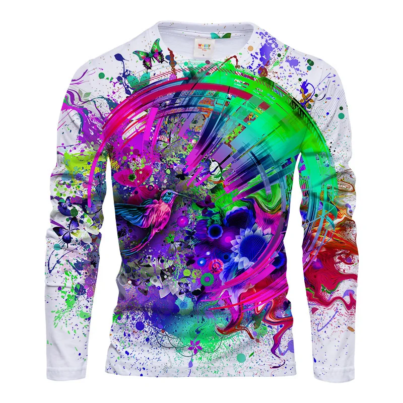 Men Polyester 3D Print Humming - đánh giá và giá Printed Floral Shirt
