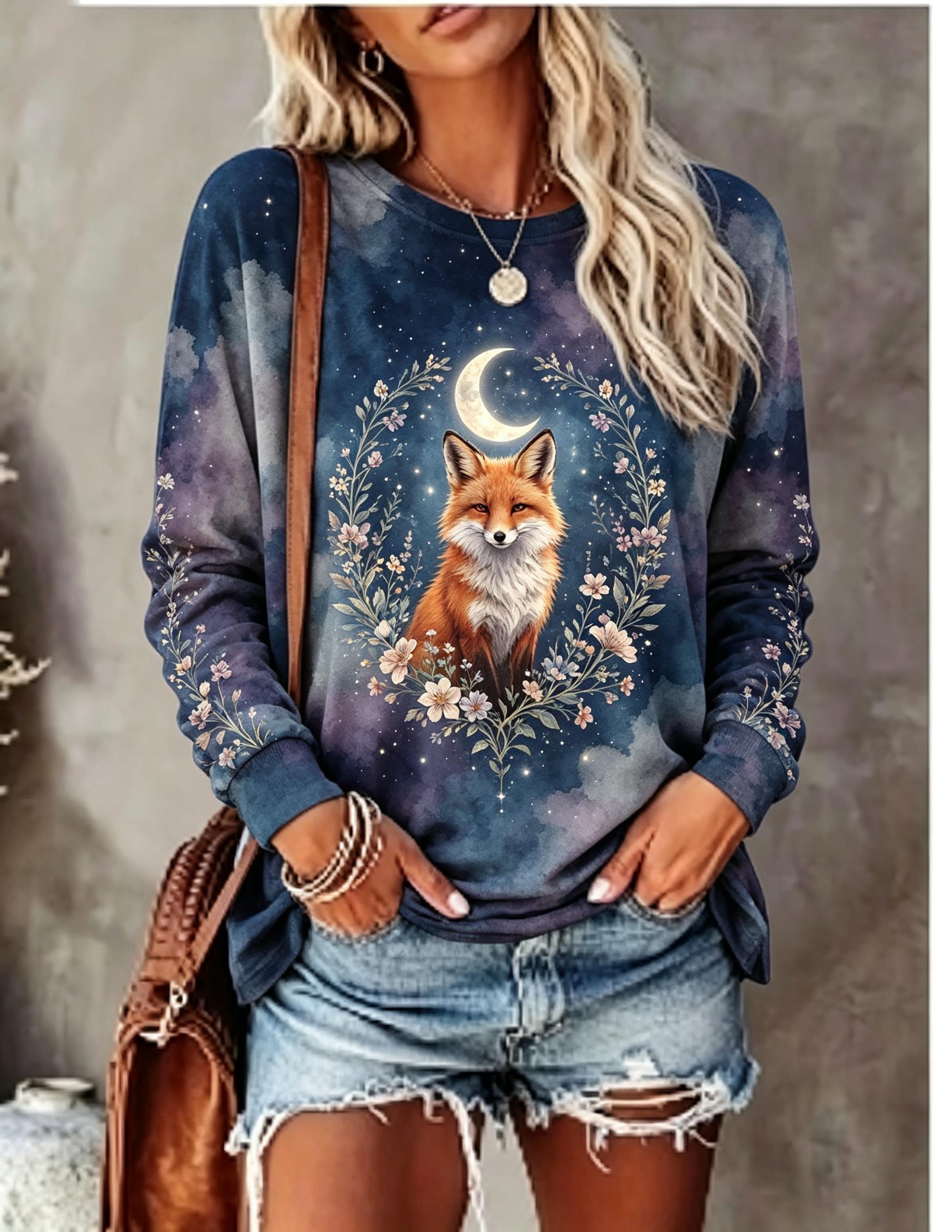 Women Long Sleeve T Shirt Howl - đánh giá và giá Printed Floral Shirt