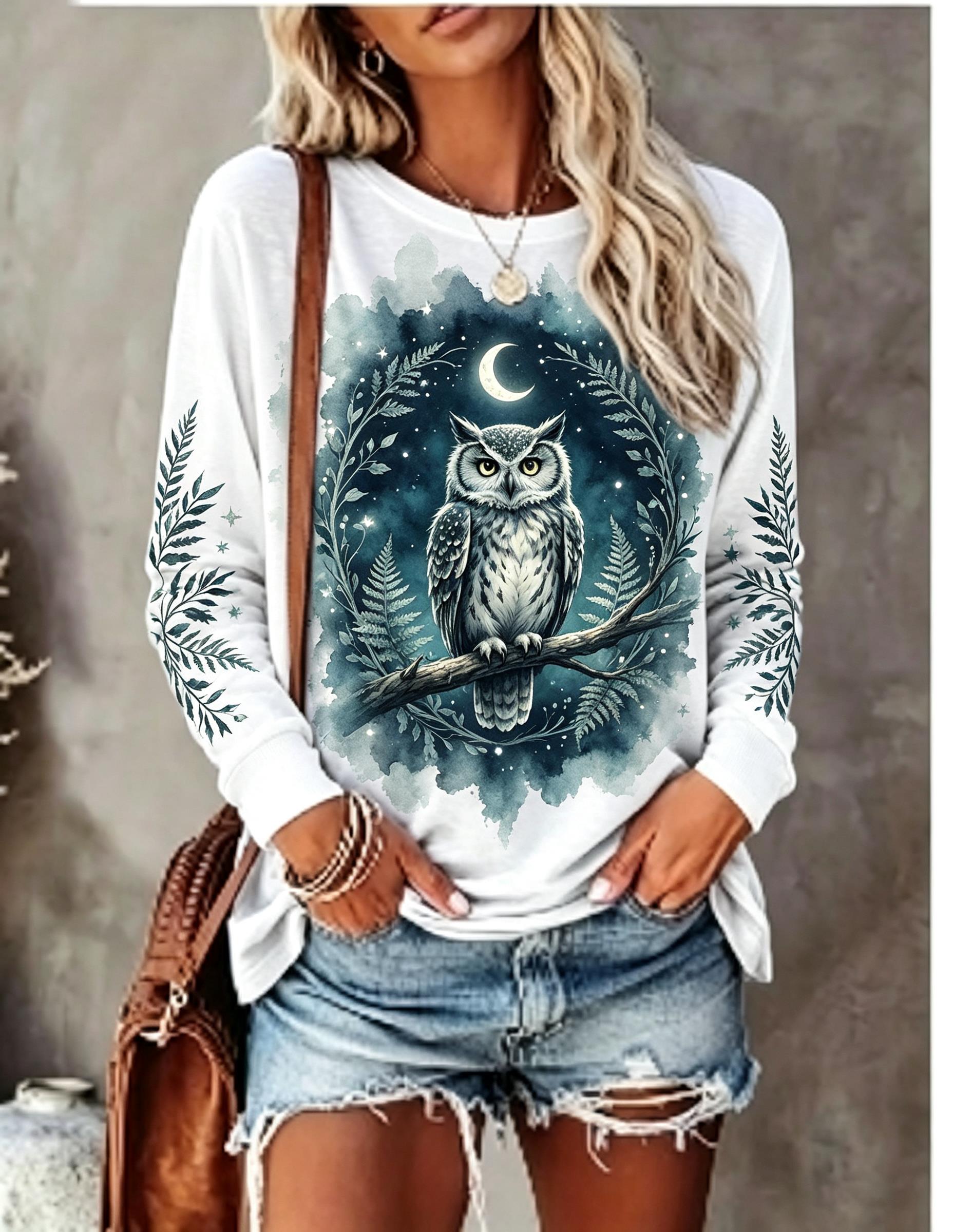 Women Long Sleeve T Shirt Howl - đánh giá và giá Printed Floral Shirt